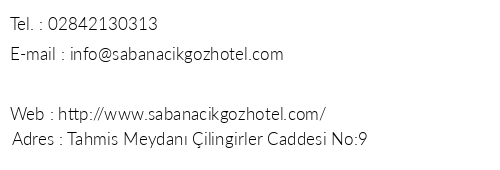 aban Akgz Hotel telefon numaralar, faks, e-mail, posta adresi ve iletiim bilgileri